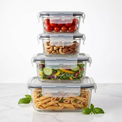 Rectangle Shaped Borosilicate Glass Food Bowl/Storage Containers